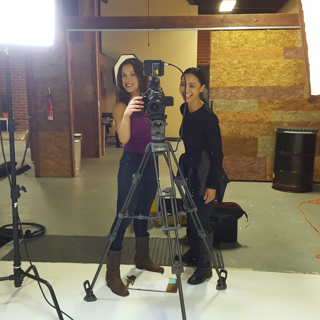 Chelsey Rae and Levy Tran, actors with FBFP, spend some time behind the camera.