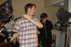 Kevin Forrest checks the angle